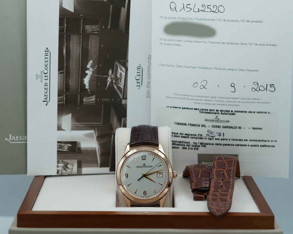 Jaeger-LeCoultre MASTER CONTROL DATE ROSE GOLD SILVER DIAL Q1542520 FULL SET Ref: Q1542520