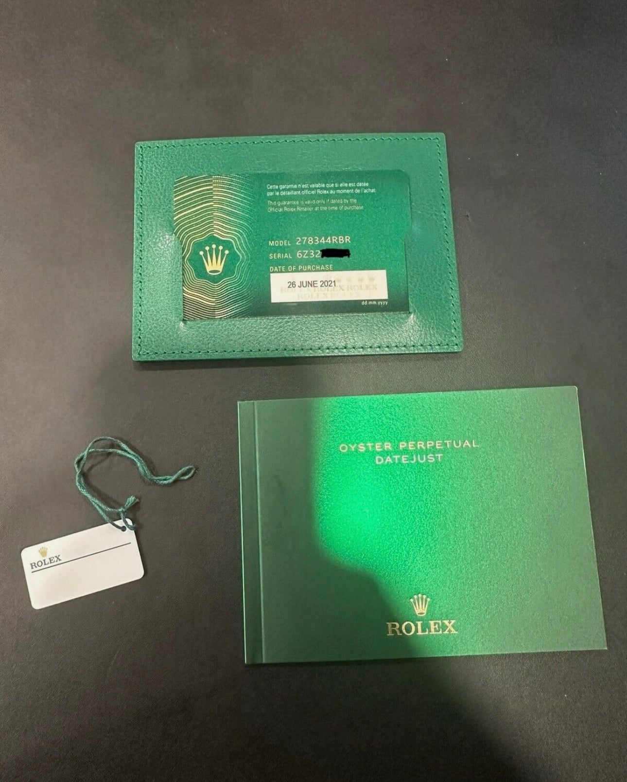 Rolex Warranty Card